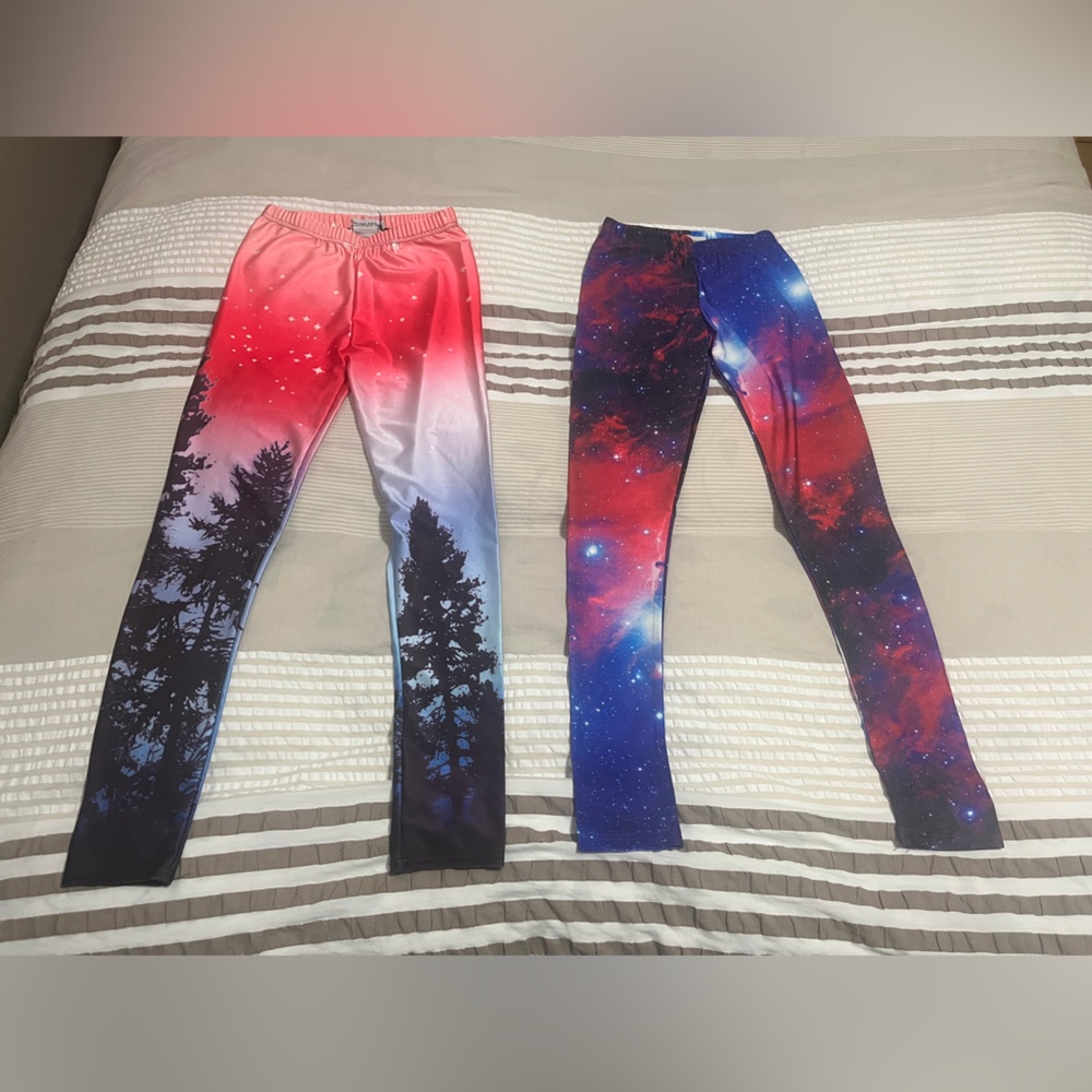 Stellar Forest and Galaxy Print Leggings